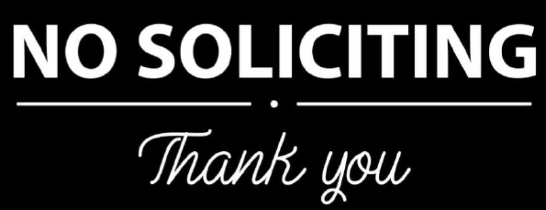 No Soliciting Signage - picture only - updated