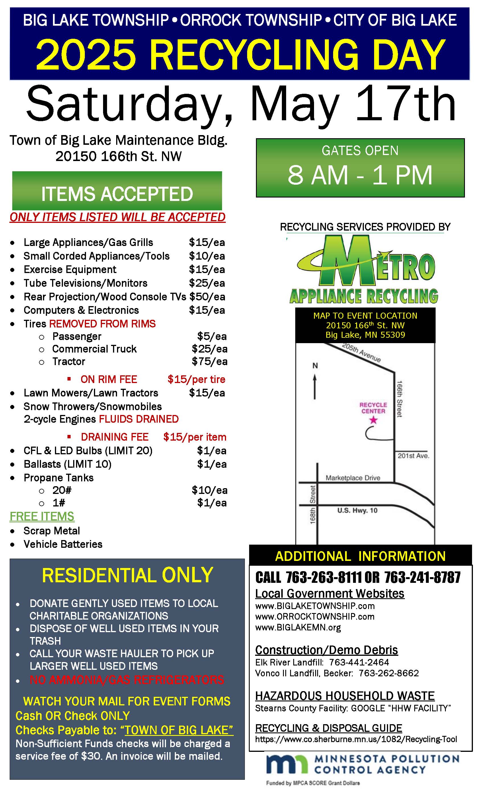 2025 Recycle Event Advertisement w prices